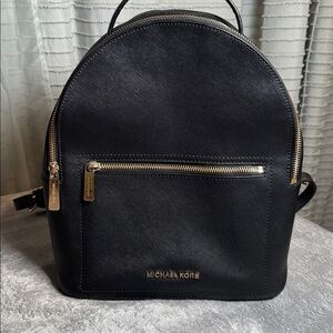 Michael Kors Black and Gold Backpack (Damages marked in photos)